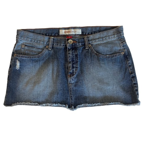 Mossimo Supply Co. Dresses & Skirts - NWOT 15‎ Mossimo Blue Faded Denim Mini Cutoff Skirt Distressed